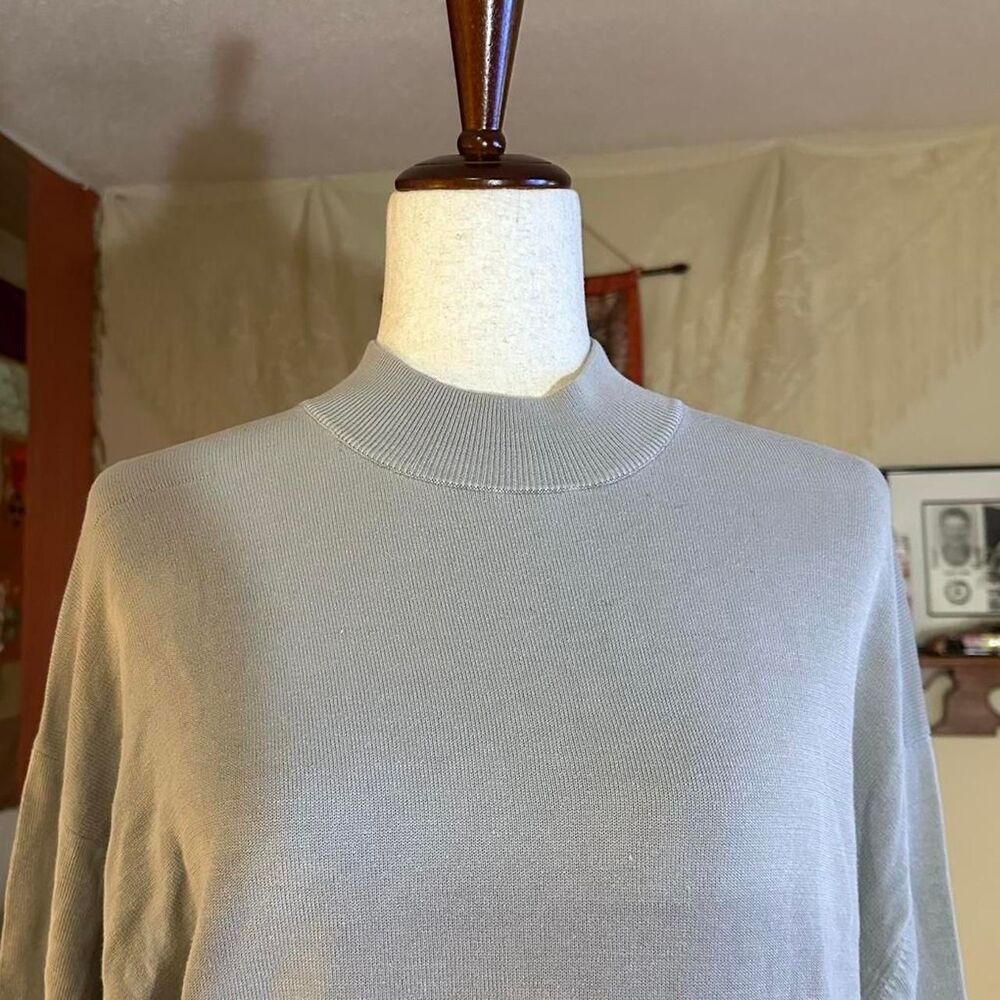 Pronto Uomo Grey Silk Blend Crew Neck Sweater - Picture 4 of 5
